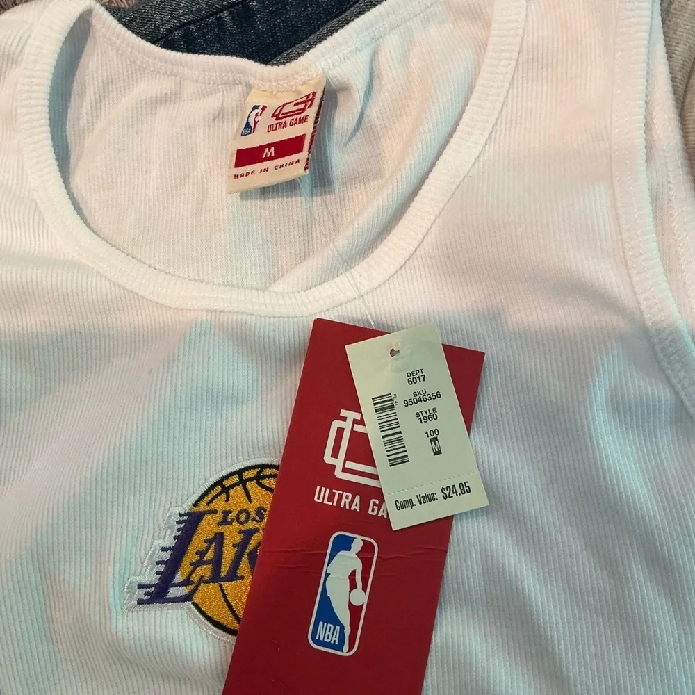 White NBA Lakers Tank Top Size Medium - Picture 3 of 6